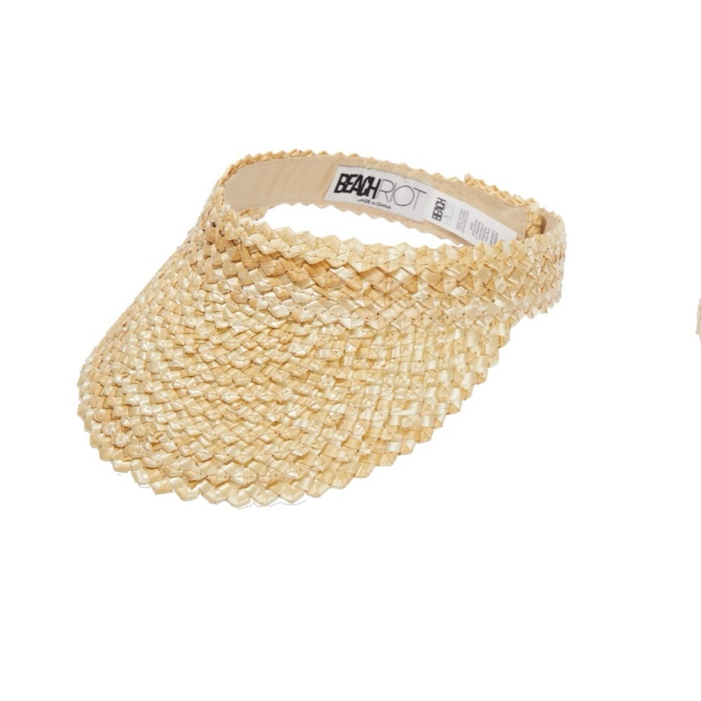 Beach Riot Tan Woven Visor